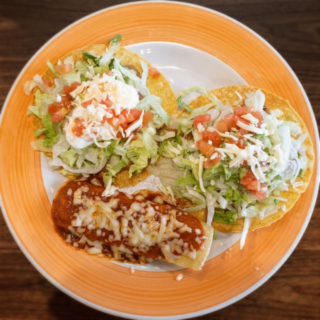 Cheese Enchilada, Bean Tostada and Chalupa.