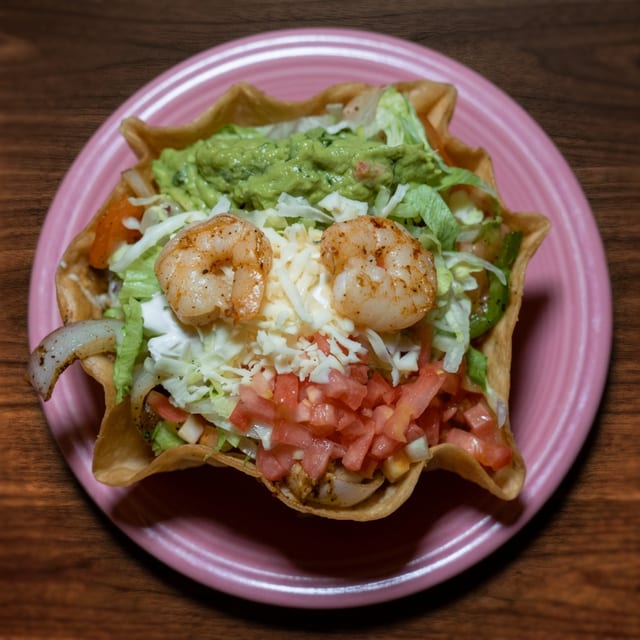Seafood Taco Salad.